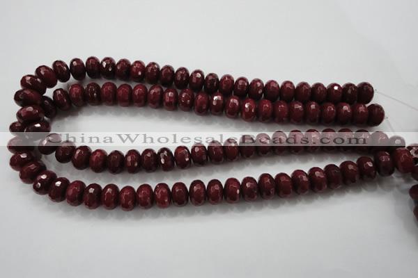 CCN1355 15.5 inches 8*12mm faceted rondelle candy jade beads