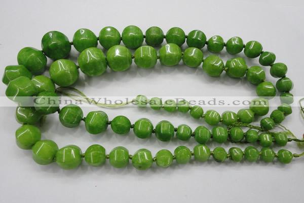 CCN1533 15.5 inches 8*8mm - 20*20mm pumpkin candy jade beads