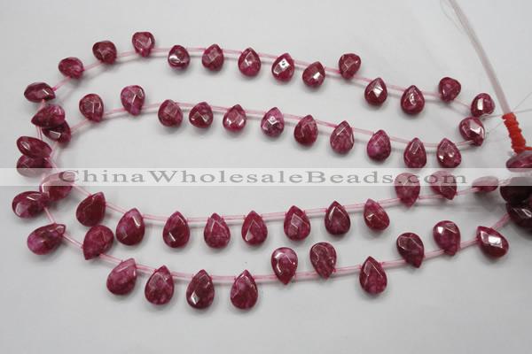 CCN1581 15.5 inches 10*14mm briolette candy jade beads wholesale