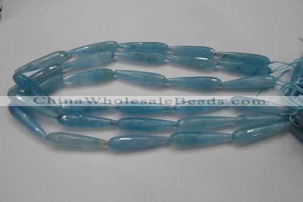 CCN1714 15.5 inches 9*40mm faceted teardrop candy jade beads wholesale