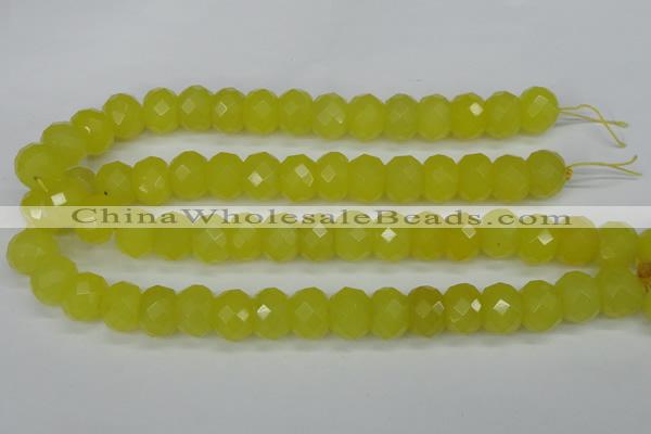 CCN2008 15 inches 12*16mm faceted rondelle candy jade beads wholesale