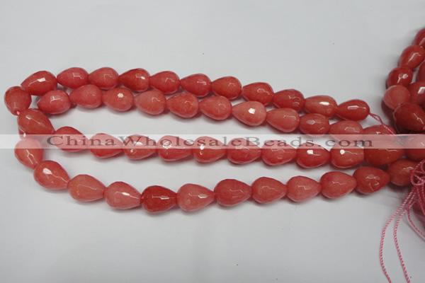 CCN2140 15.5 inches 12*16mm faceted teardrop candy jade beads