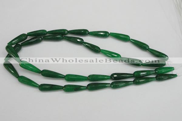 CCN2174 15.5 inches 8*25mm faceted teardrop candy jade beads