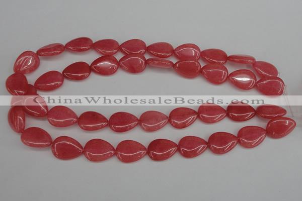 CCN2186 15.5 inches 15*20mm flat teardrop candy jade beads