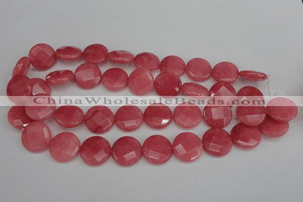 CCN2235 15.5 inches 20mm faceted coin candy jade beads wholesale