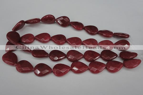 CCN2329 15.5 inches 18*25mm faceted flat teardrop candy jade beads