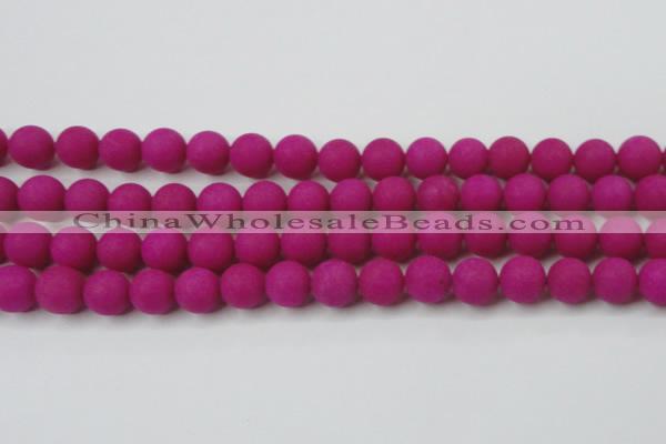 CCN2424 15.5 inches 6mm round matte candy jade beads wholesale