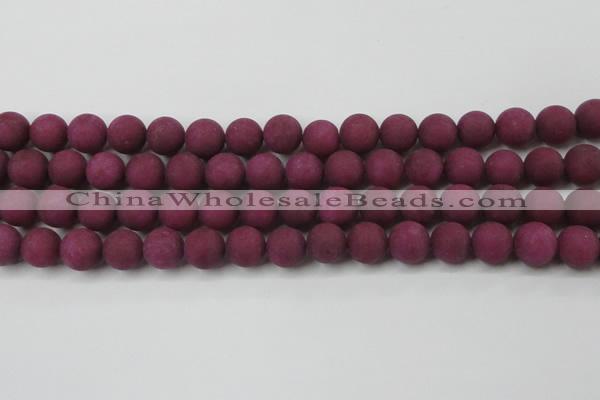 CCN2425 15.5 inches 6mm round matte candy jade beads wholesale