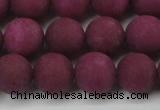 CCN2485 15.5 inches 12mm round matte candy jade beads wholesale