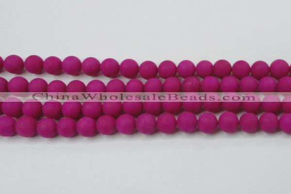 CCN2504 15.5 inches 14mm round matte candy jade beads wholesale