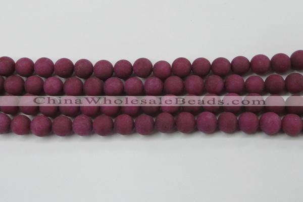 CCN2505 15.5 inches 14mm round matte candy jade beads wholesale