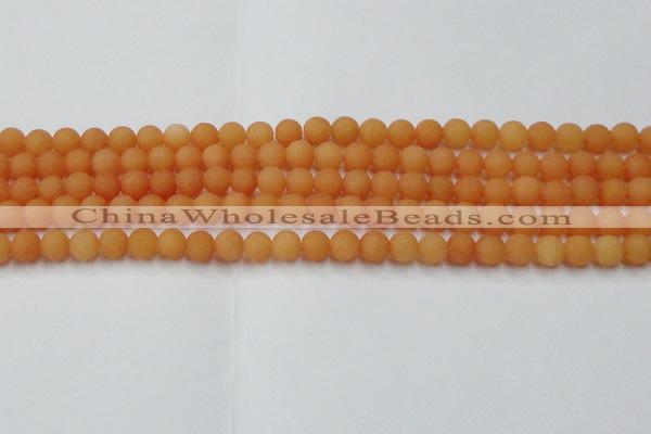 CCN2516 15.5 inches 6mm round matte candy jade beads wholesale