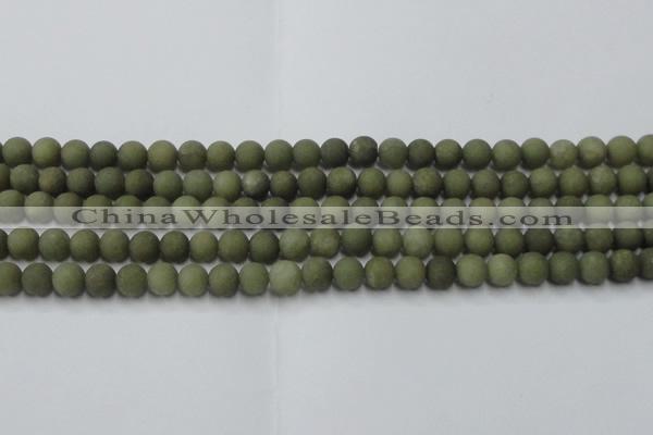 CCN2544 15.5 inches 6mm round matte candy jade beads wholesale