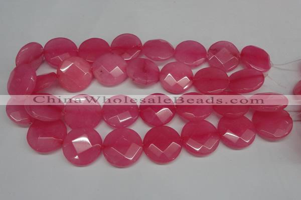 CCN269 15.5 inches 25mm faceted coin candy jade beads wholesale