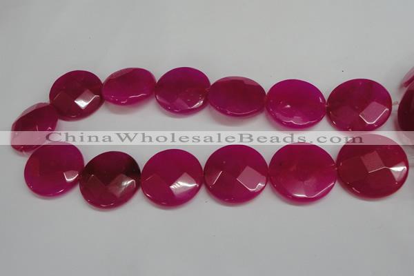 CCN283 15.5 inches 30mm faceted coin candy jade beads wholesale