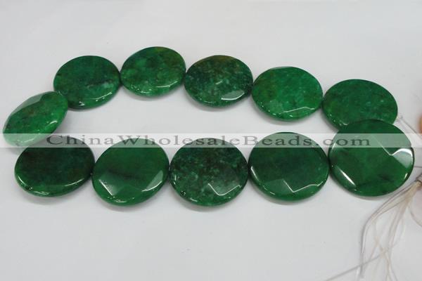 CCN309 15.5 inches 35mm faceted coin candy jade beads wholesale