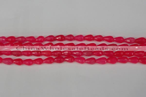 CCN3777 15.5 inches 8*12mm faceted teardrop candy jade beads