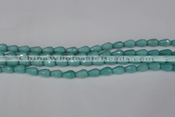 CCN3786 15.5 inches 8*12mm faceted teardrop candy jade beads