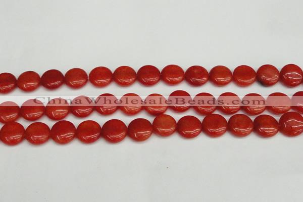 CCN3817 15.5 inches 14mm flat round candy jade beads wholesale