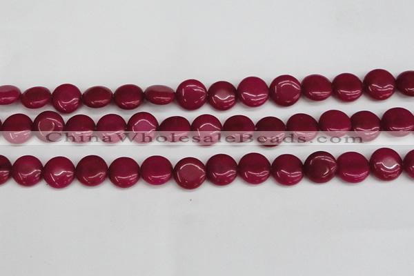 CCN3821 15.5 inches 14mm flat round candy jade beads wholesale