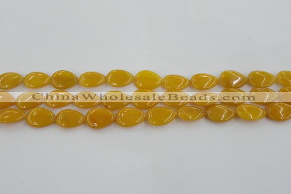 CCN3867 15.5 inches 13*18mm flat teardrop candy jade beads