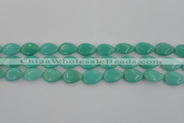 CCN3870 15.5 inches 13*18mm flat teardrop candy jade beads