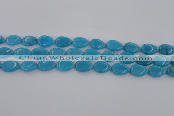 CCN3871 15.5 inches 13*18mm flat teardrop candy jade beads