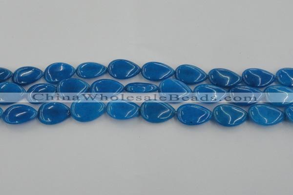 CCN3887 15.5 inches 15*20mm flat teardrop candy jade beads