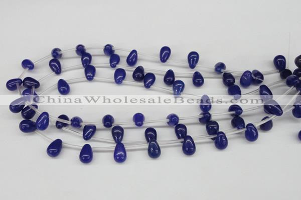 CCN455 15.5 inches Top-drilled 8*12mm teardrop candy jade beads