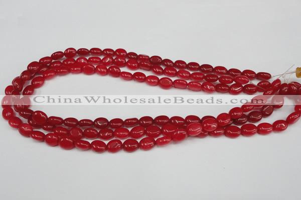 CCN518 15.5 inches 8*10mm oval candy jade beads wholesale