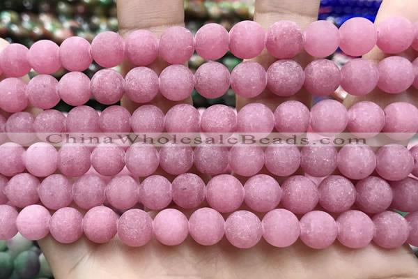 CCN5594 15 inches 8mm round matte candy jade beads Wholesale