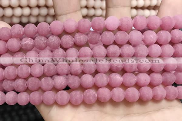 CCN5595 15 inches 8mm round matte candy jade beads Wholesale