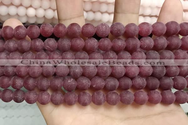 CCN5597 15 inches 8mm round matte candy jade beads Wholesale