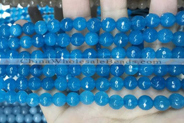 CCN5663 15 inches 8mm faceted round candy jade beads