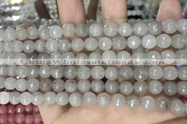 CCN5684 15 inches 8mm faceted round candy jade beads