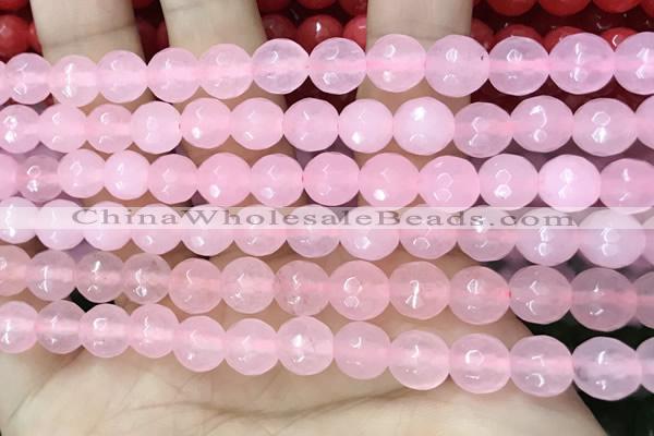 CCN6303 15.5 inches 8mm faceted round candy jade beads Wholesale