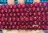 CCN6316 15.5 inches 8mm faceted round candy jade beads Wholesale