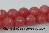 CCN753 15.5 inches 4mm faceted round candy jade beads wholesale