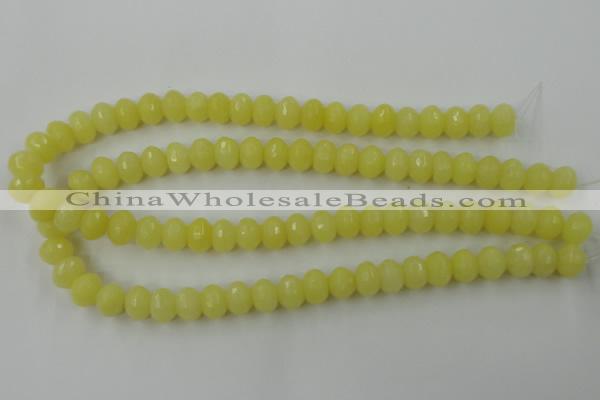 CCN907 15.5 inches 9*12mm faceted rondelle candy jade beads