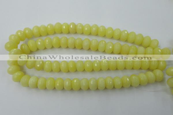 CCN919 15.5 inches 10*14mm faceted rondelle candy jade beads