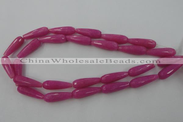 CCN982 15.5 inches 10*30mm faceted teardrop candy jade beads