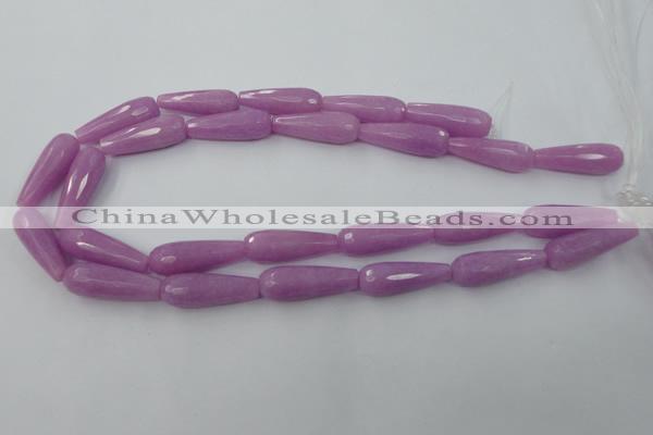 CCN984 15.5 inches 10*30mm faceted teardrop candy jade beads