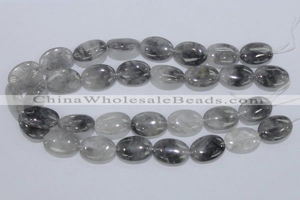 CCQ148 15.5 inches 18*25mm oval cloudy quartz beads wholesale