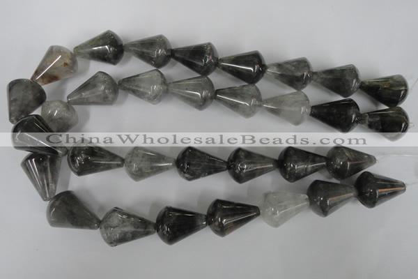 CCQ340 15.5 inches 18*25mm teardrop cloudy quartz beads wholesale