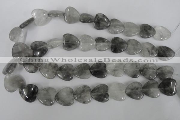 CCQ384 15.5 inches 20*20mm heart cloudy quartz beads wholesale