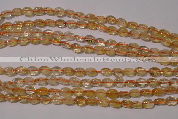 CCR228 15.5 inches 6*9mm oval natural citrine gemstone beads