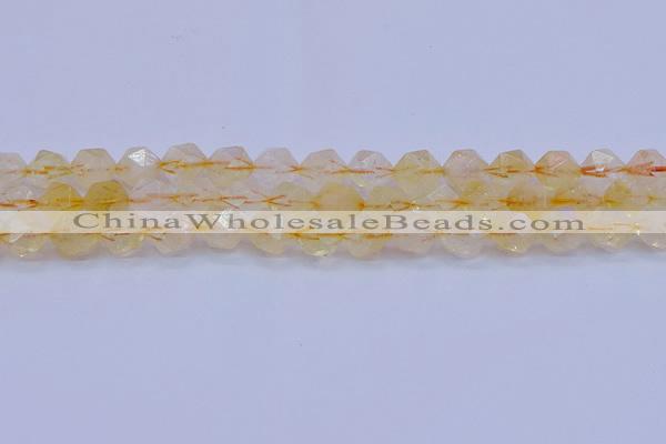 CCR313 15.5 inches 10mm faceted nuggets citrine gemstone beads