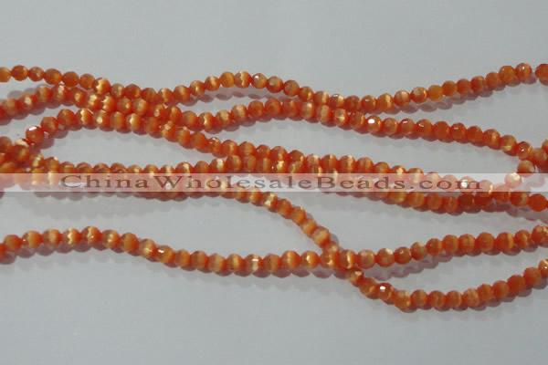 CCT309 15 inches 4mm faceted round cats eye beads wholesale