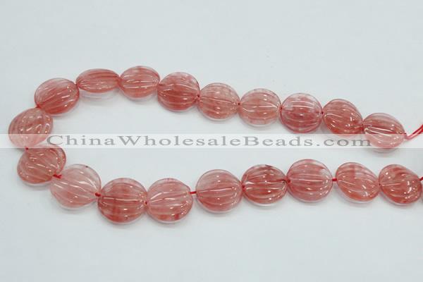 CCY53 15.5 inches 20mm flat round cherry quartz beads wholesale