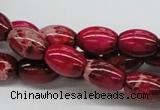 CDE09 15.5 inches 10*14mm rice dyed sea sediment jasper beads